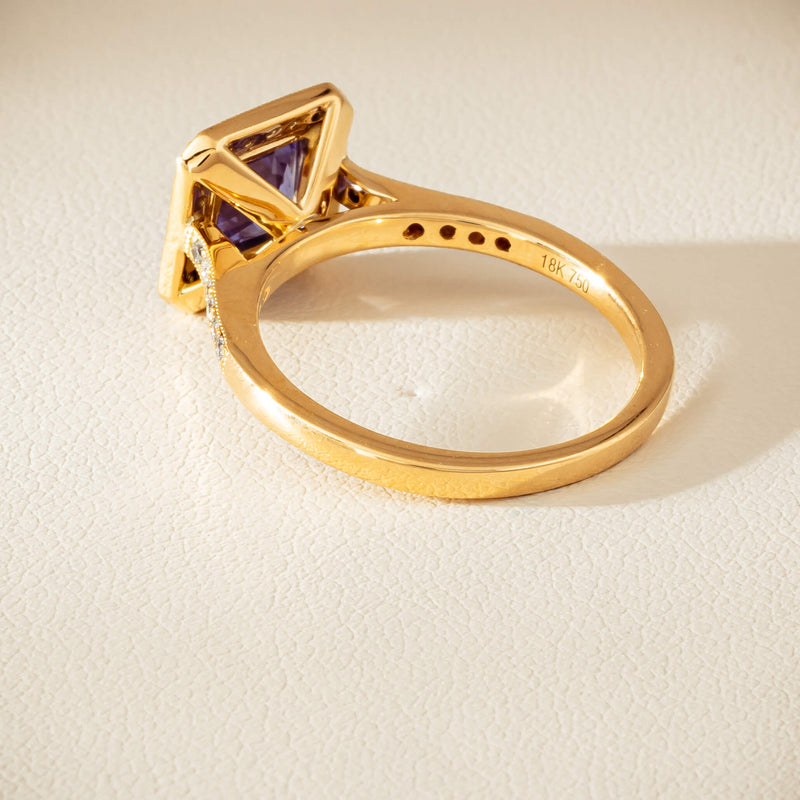 18ct Yellow Gold 1.15ct Tanzanite & Diamond Mandalay Ring - Ring - Walker & Hall