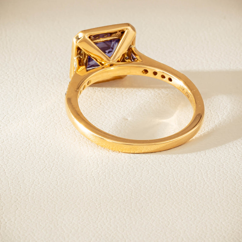 18ct Yellow Gold 1.15ct Tanzanite & Diamond Mandalay Ring - Ring - Walker & Hall