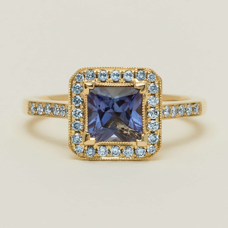 18ct Yellow Gold 1.15ct Tanzanite & Diamond Mandalay Ring - Ring - Walker & Hall