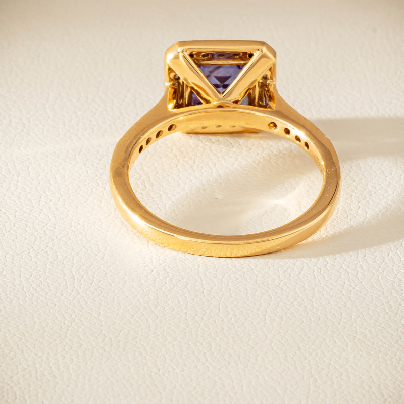 18ct Yellow Gold 1.15ct Tanzanite & Diamond Mandalay Ring - Ring - Walker & Hall