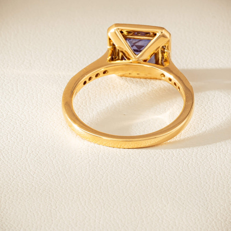 18ct Yellow Gold 1.15ct Tanzanite & Diamond Mandalay Ring - Ring - Walker & Hall