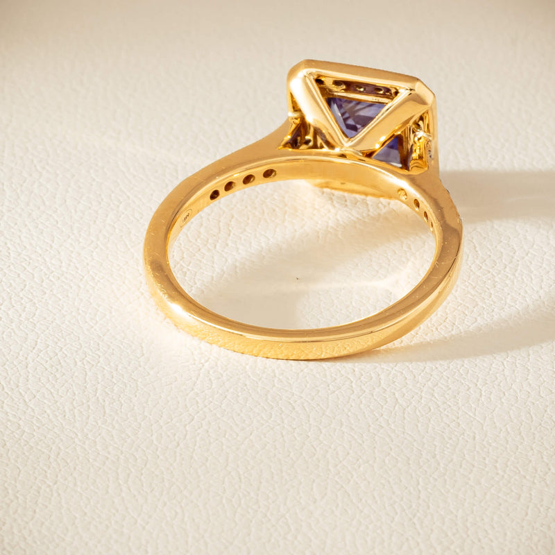 18ct Yellow Gold 1.15ct Tanzanite & Diamond Mandalay Ring - Ring - Walker & Hall