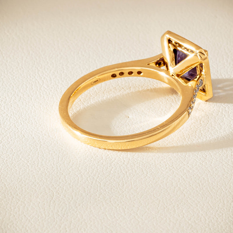 18ct Yellow Gold 1.15ct Tanzanite & Diamond Mandalay Ring - Ring - Walker & Hall
