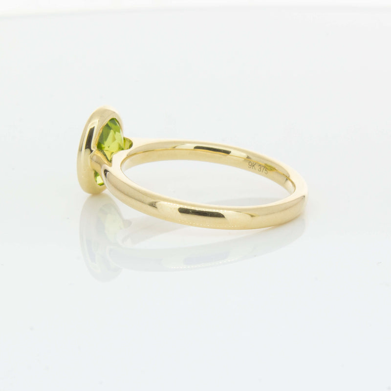 9ct Yellow Gold Peridot Rubover Set Ring - Ring - Walker & Hall