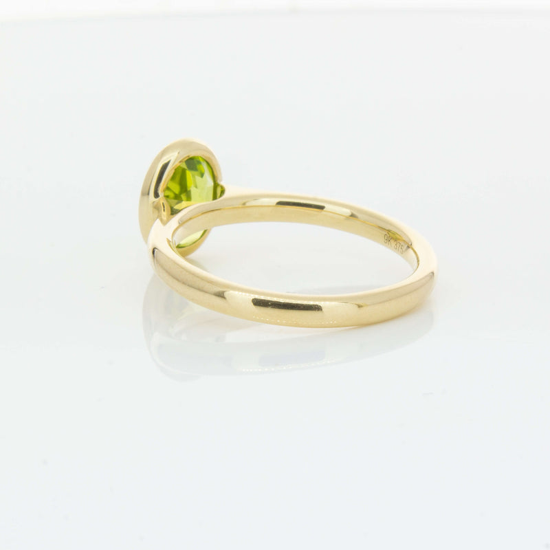 9ct Yellow Gold Peridot Rubover Set Ring - Ring - Walker & Hall