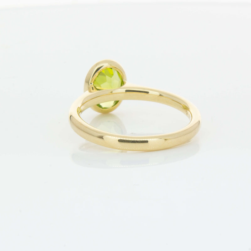 9ct Yellow Gold Peridot Rubover Set Ring - Ring - Walker & Hall