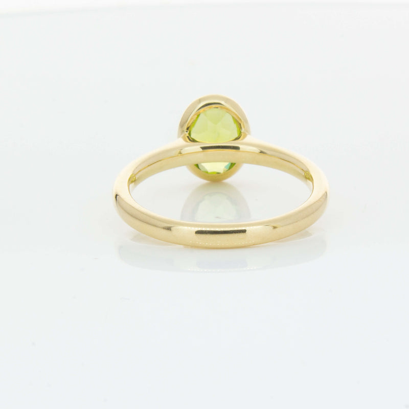 9ct Yellow Gold Peridot Rubover Set Ring - Ring - Walker & Hall