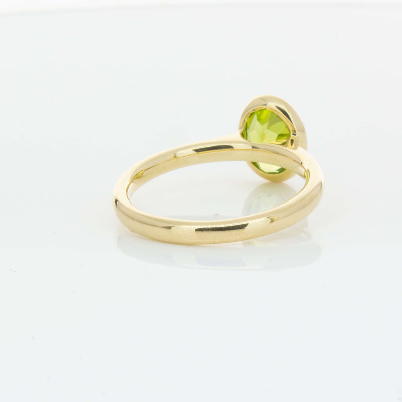 9ct Yellow Gold Peridot Rubover Set Ring - Ring - Walker & Hall