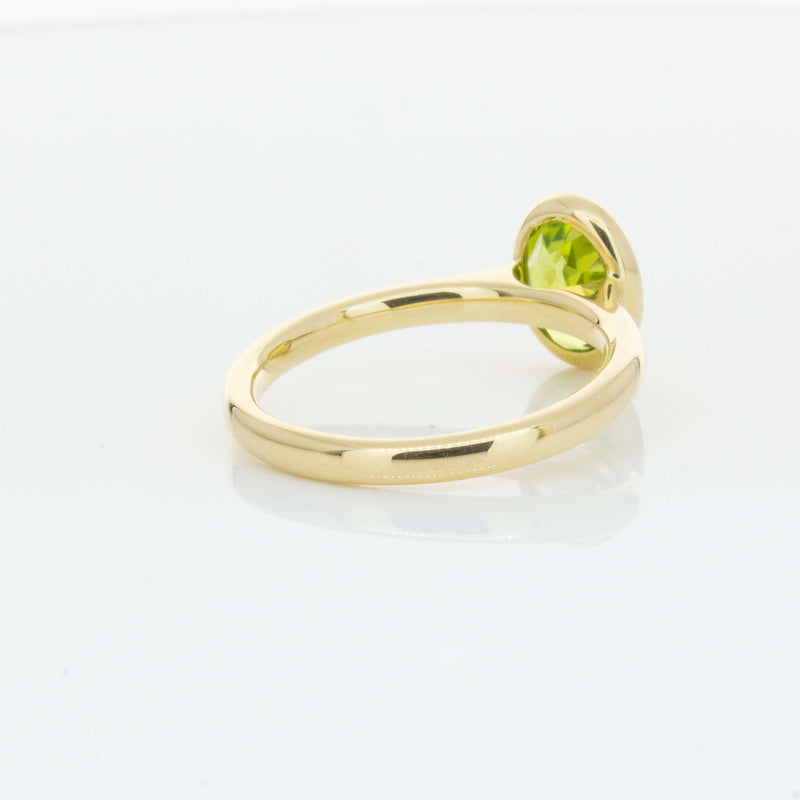 9ct Yellow Gold Peridot Rubover Set Ring - Ring - Walker & Hall