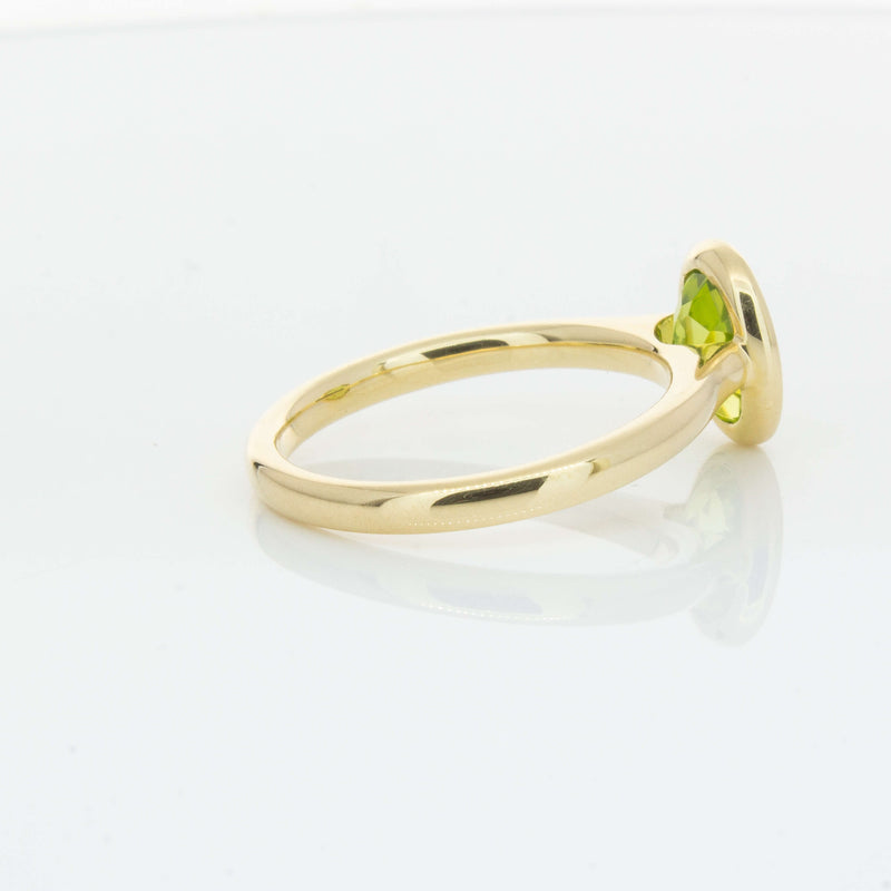 9ct Yellow Gold Peridot Rubover Set Ring - Ring - Walker & Hall