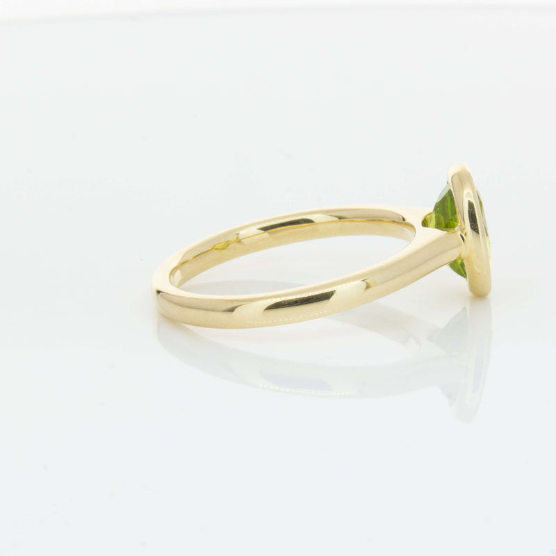 9ct Yellow Gold Peridot Rubover Set Ring - Ring - Walker & Hall