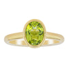 9ct Yellow Gold Peridot Rubover Set Ring - Ring - Walker & Hall
