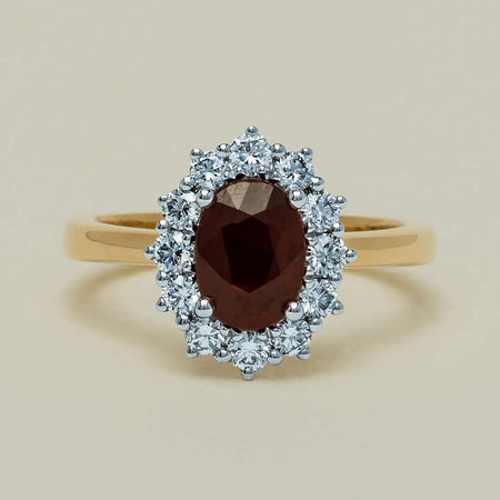 18ct Yellow Gold 1.44ct Ruby & Diamond Belle Ring - Ring - Walker & Hall