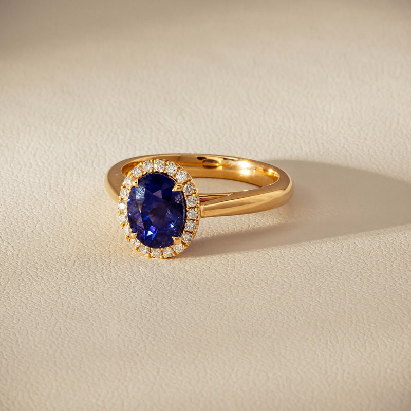 18ct Yellow Gold 2.46ct Sapphire & Diamond Nina Ring - Ring - Walker & Hall