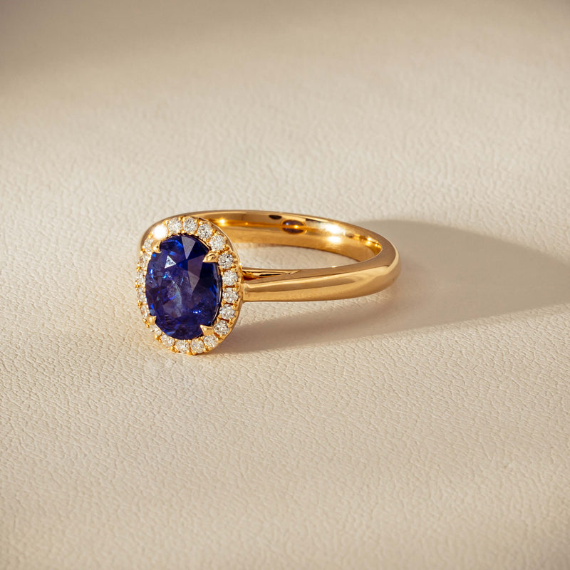 18ct Yellow Gold 2.46ct Sapphire & Diamond Nina Ring - Ring - Walker & Hall