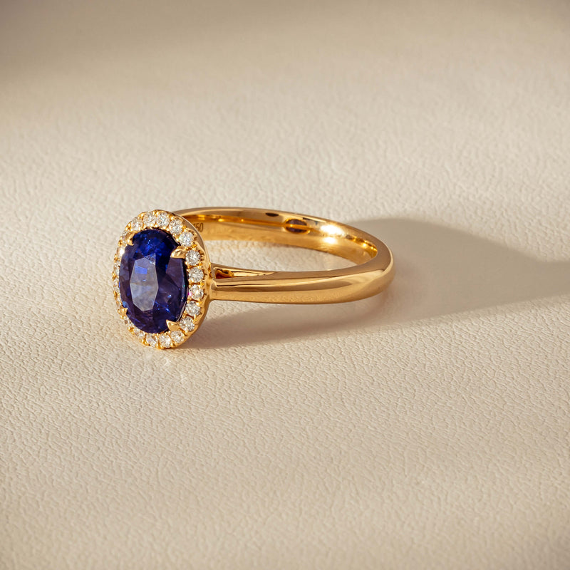 18ct Yellow Gold 2.46ct Sapphire & Diamond Nina Ring - Ring - Walker & Hall