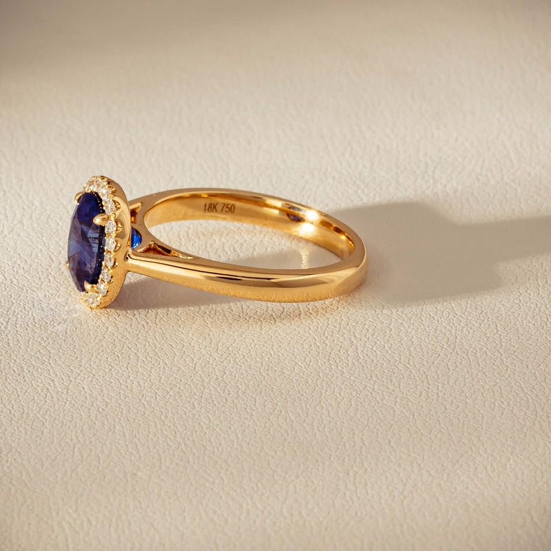 18ct Yellow Gold 2.46ct Sapphire & Diamond Nina Ring - Ring - Walker & Hall