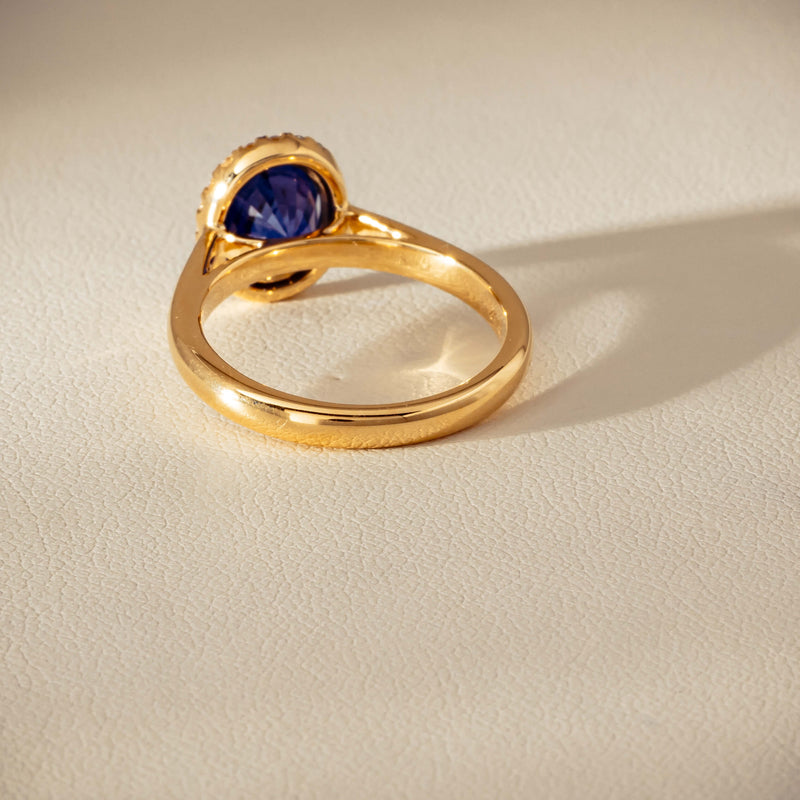 18ct Yellow Gold 2.46ct Sapphire & Diamond Nina Ring - Ring - Walker & Hall
