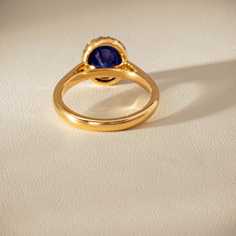 18ct Yellow Gold 2.46ct Sapphire & Diamond Nina Ring - Ring - Walker & Hall