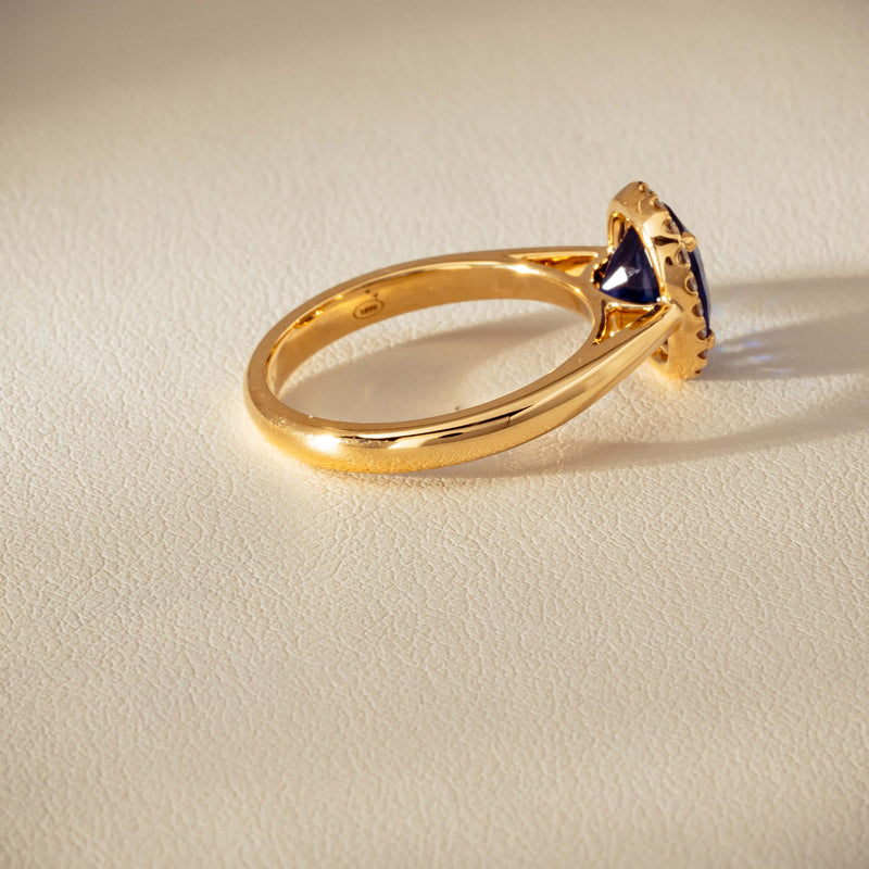 18ct Yellow Gold 2.46ct Sapphire & Diamond Nina Ring - Ring - Walker & Hall