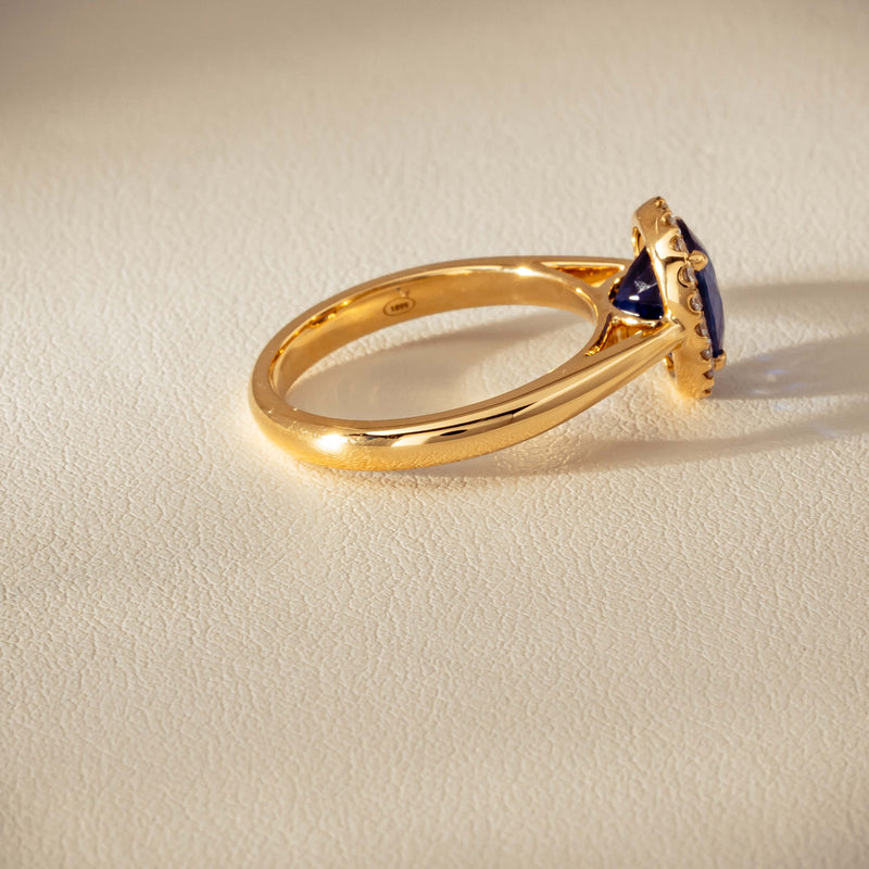 18ct Yellow Gold 2.46ct Sapphire & Diamond Nina Ring - Ring - Walker & Hall