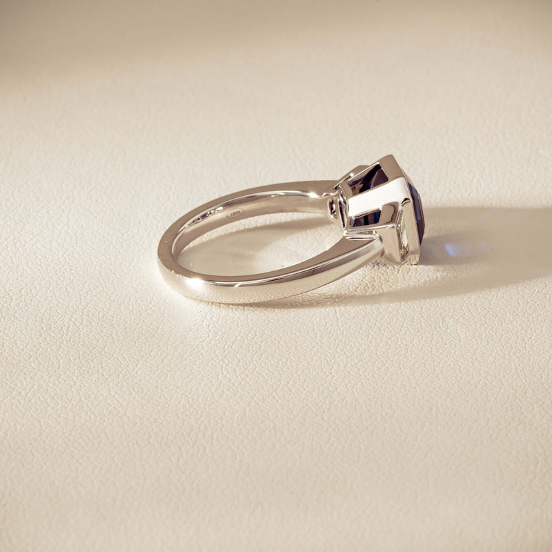 Platinum 5.06ct Sapphire & Diamond Ring - Ring - Walker & Hall