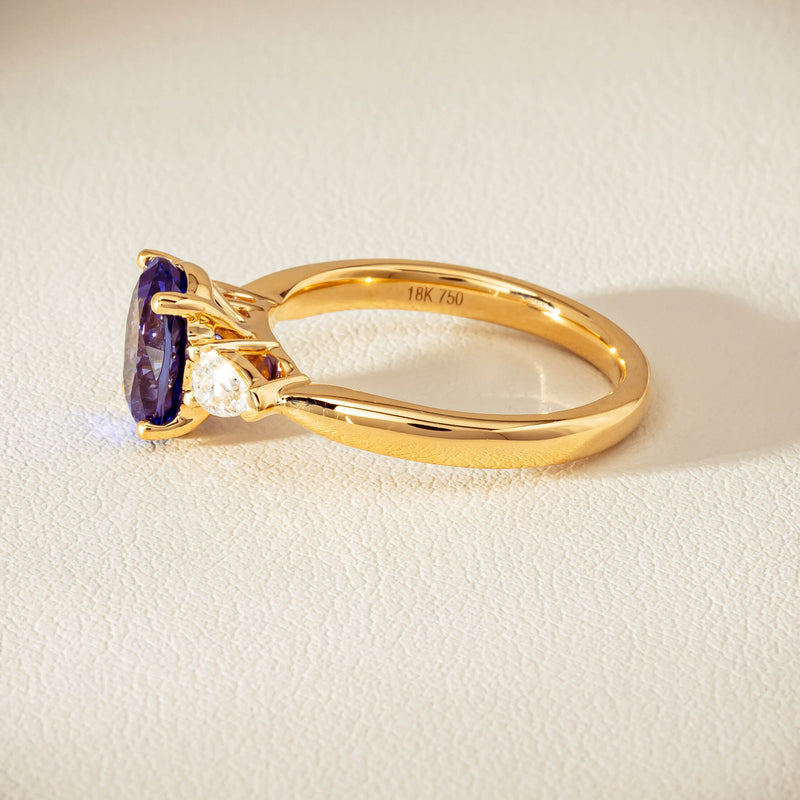 18ct Yellow Gold 2.04ct Tanzanite & Diamond Ayla Ring - Ring - Walker & Hall