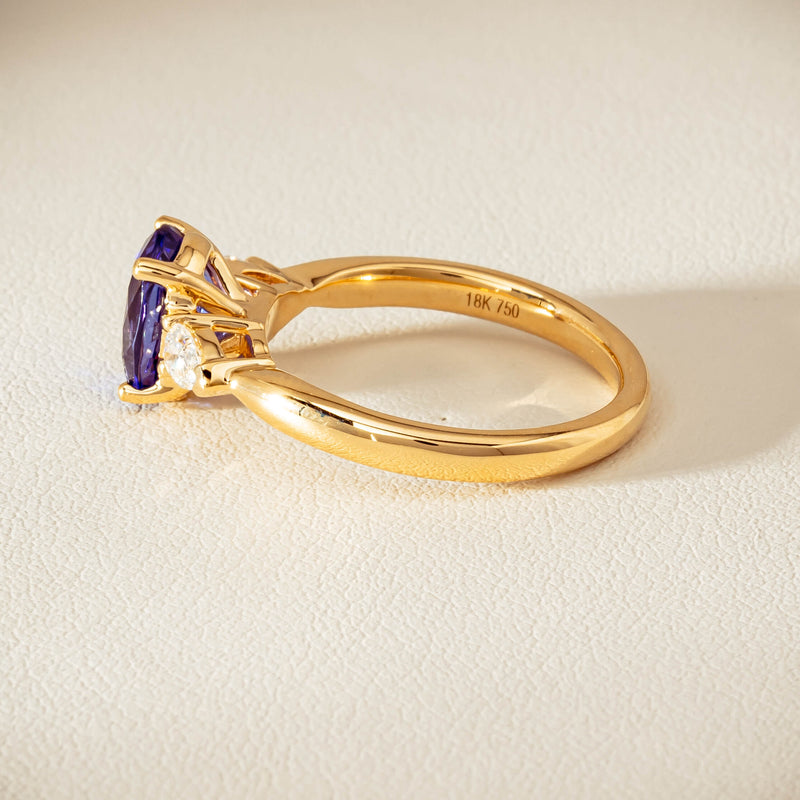 18ct Yellow Gold 2.04ct Tanzanite & Diamond Ayla Ring - Ring - Walker & Hall