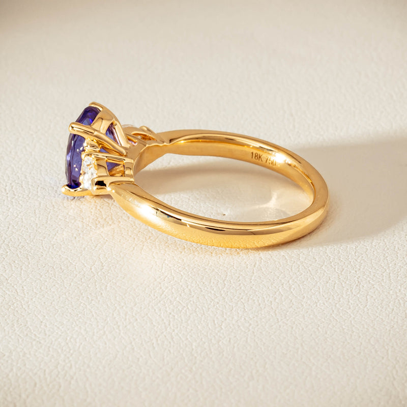 18ct Yellow Gold 2.04ct Tanzanite & Diamond Ayla Ring - Ring - Walker & Hall