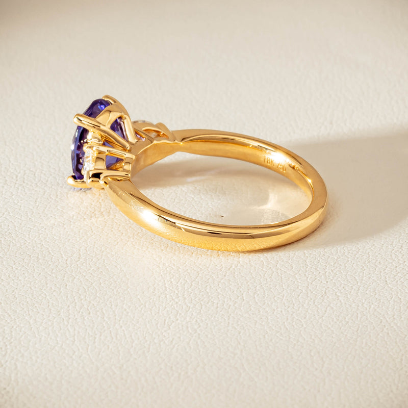 18ct Yellow Gold 2.04ct Tanzanite & Diamond Ayla Ring - Ring - Walker & Hall