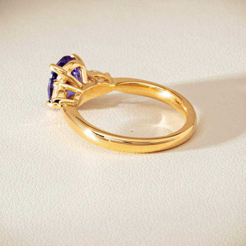 18ct Yellow Gold 2.04ct Tanzanite & Diamond Ayla Ring - Ring - Walker & Hall