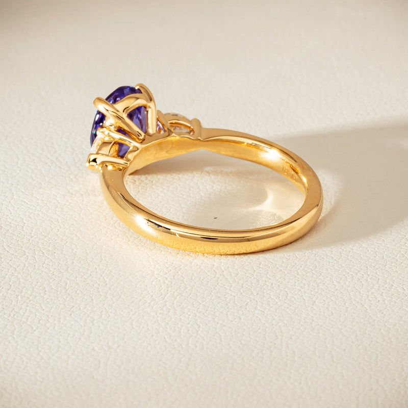 18ct Yellow Gold 2.04ct Tanzanite & Diamond Ayla Ring - Ring - Walker & Hall