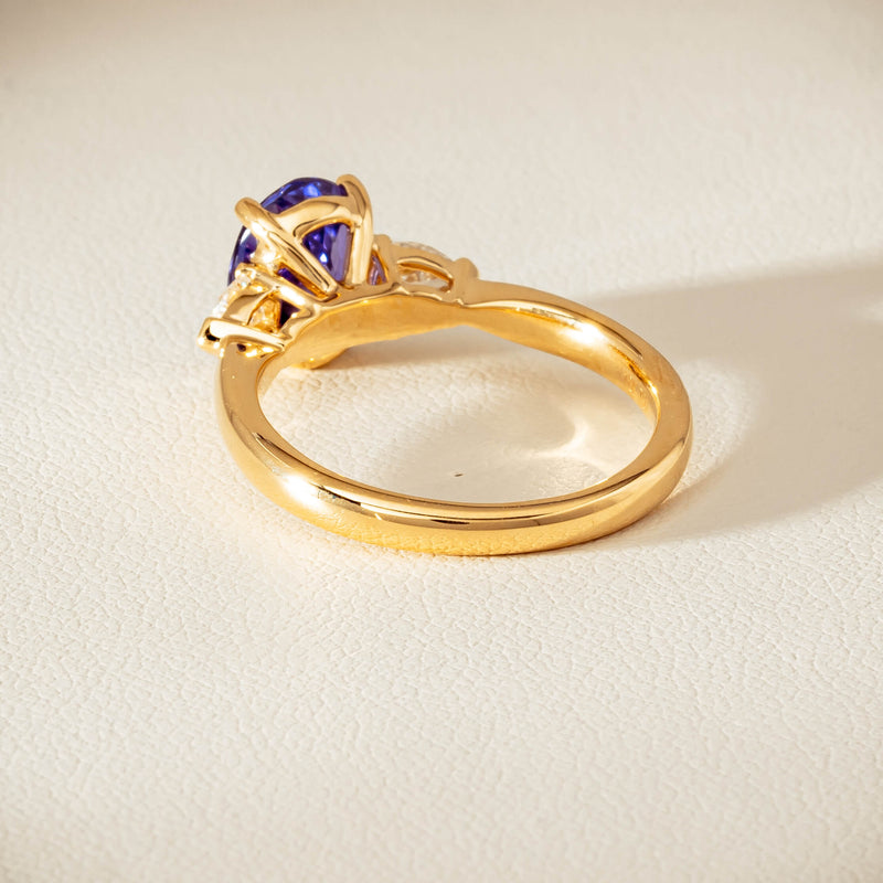 18ct Yellow Gold 2.04ct Tanzanite & Diamond Ayla Ring - Ring - Walker & Hall