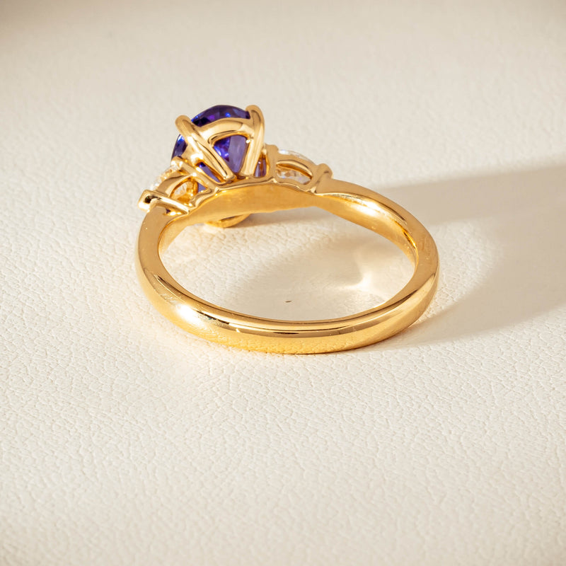 18ct Yellow Gold 2.04ct Tanzanite & Diamond Ayla Ring - Ring - Walker & Hall
