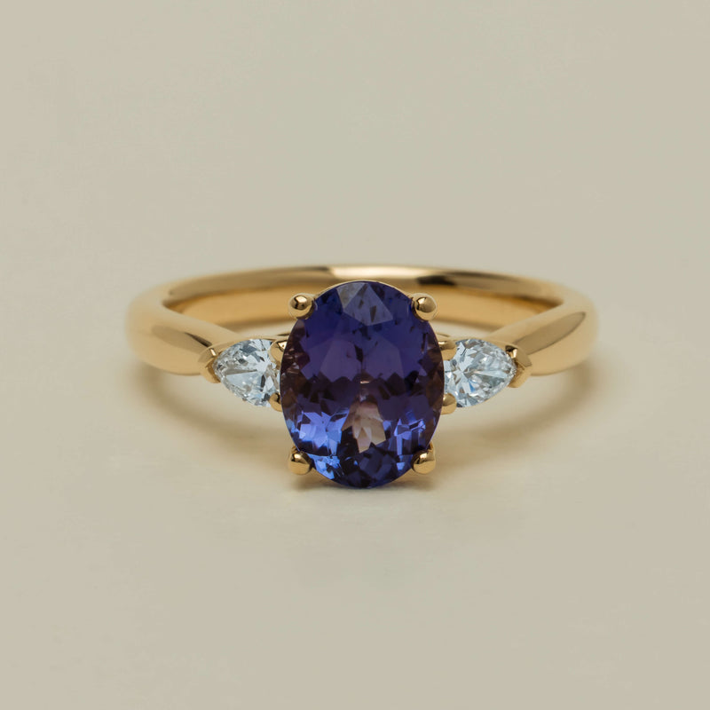 18ct Yellow Gold 2.04ct Tanzanite & Diamond Ayla Ring - Ring - Walker & Hall