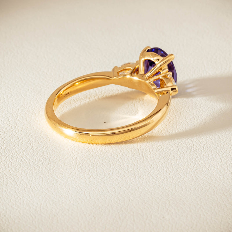 18ct Yellow Gold 2.04ct Tanzanite & Diamond Ayla Ring - Ring - Walker & Hall