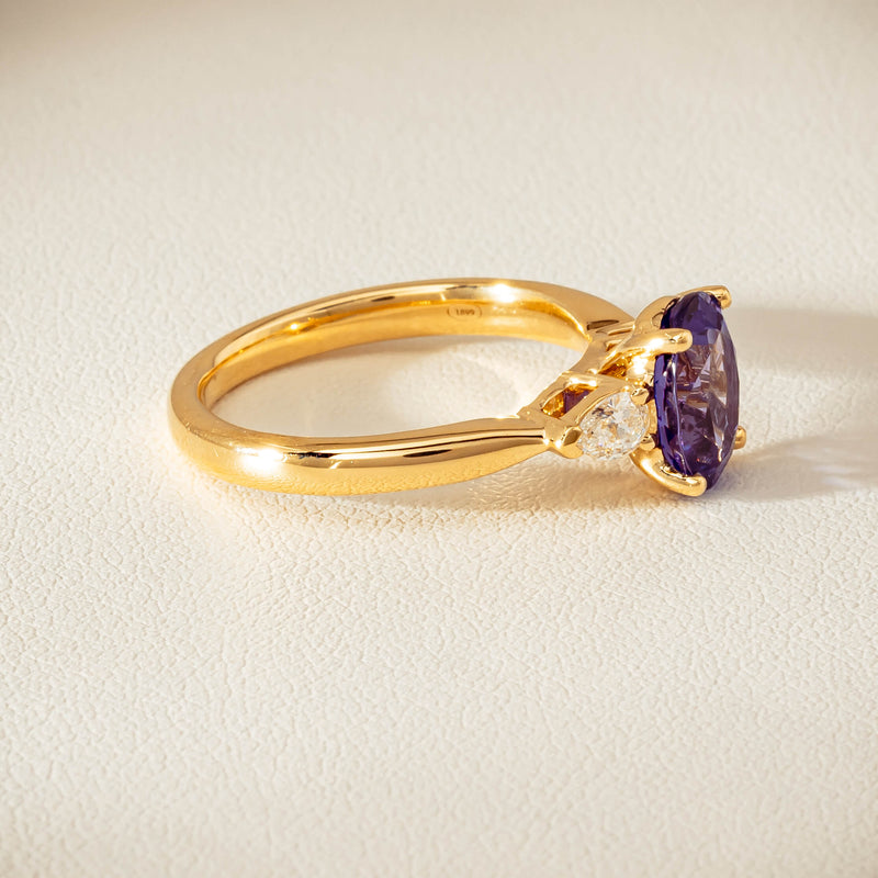 18ct Yellow Gold 2.04ct Tanzanite & Diamond Ayla Ring - Ring - Walker & Hall