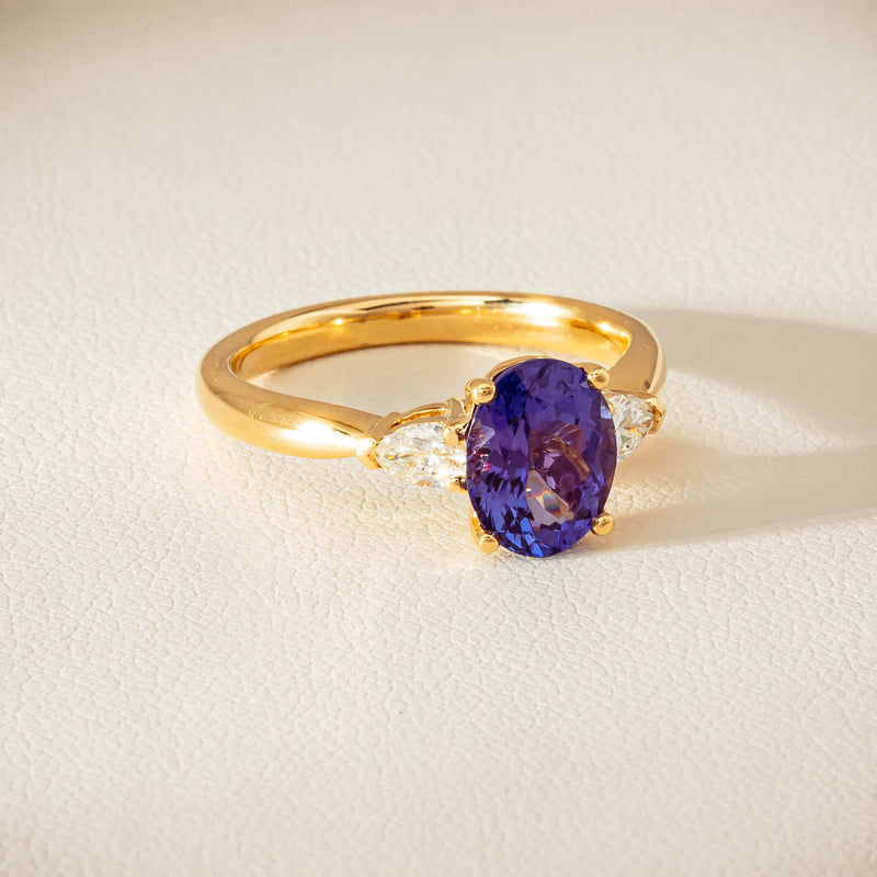 18ct Yellow Gold 2.04ct Tanzanite & Diamond Ayla Ring - Ring - Walker & Hall