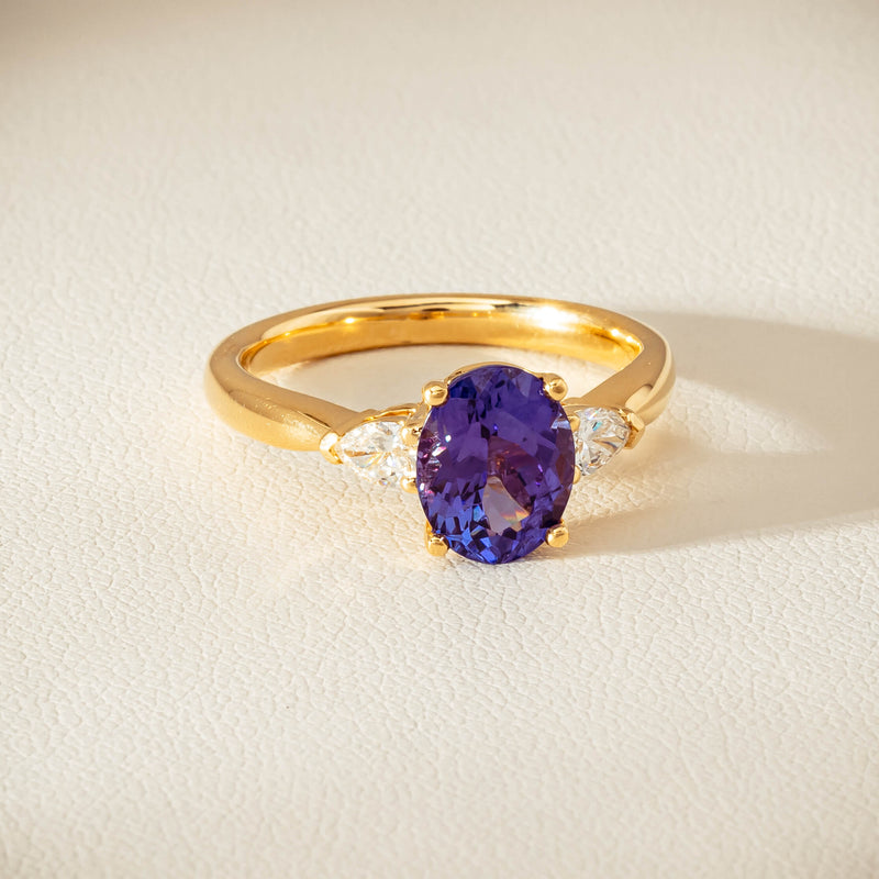 18ct Yellow Gold 2.04ct Tanzanite & Diamond Ayla Ring - Ring - Walker & Hall