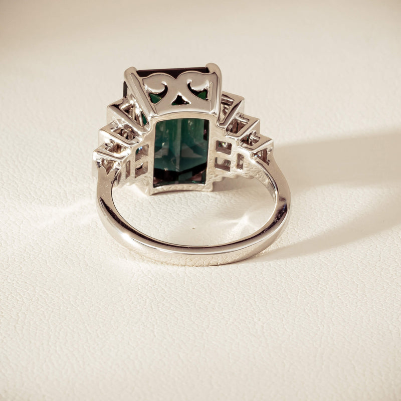 18ct White Gold 8.03ct Tourmaline & Diamond Maya Ring - Ring - Walker & Hall