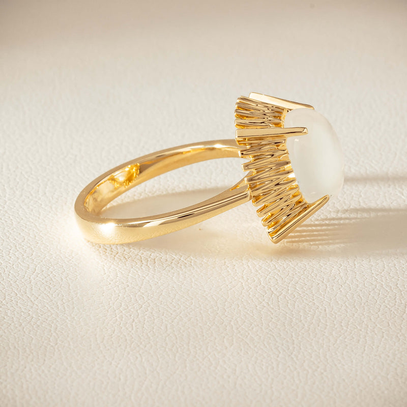 9ct Yellow Gold Moonstone Meteor Ring - Ring - Walker & Hall