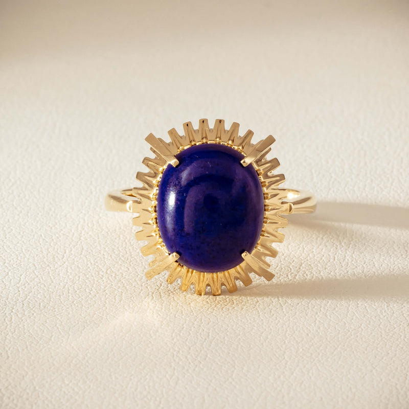 9ct Yellow Gold Lapis Meteor Ring - Ring - Walker & Hall