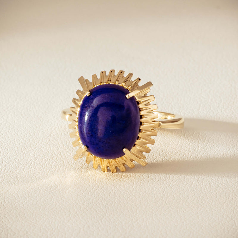 9ct Yellow Gold Lapis Meteor Ring - Ring - Walker & Hall