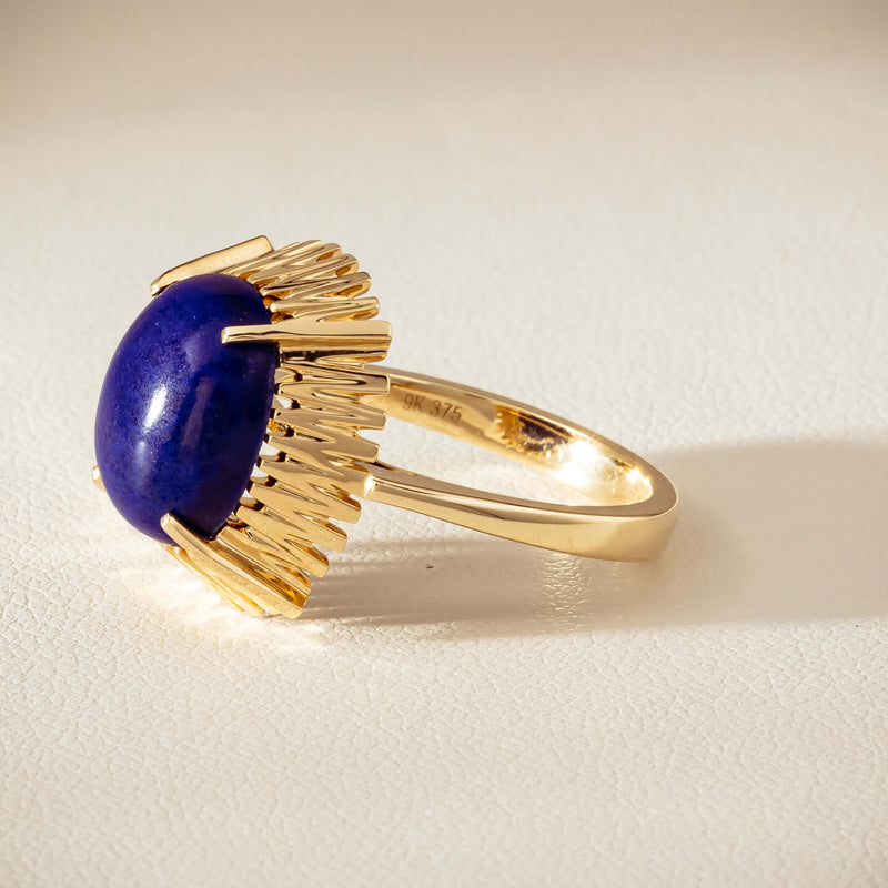 9ct Yellow Gold Lapis Meteor Ring - Ring - Walker & Hall