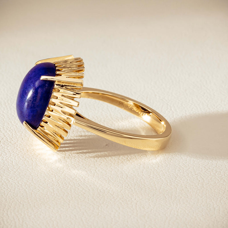 9ct Yellow Gold Lapis Meteor Ring - Ring - Walker & Hall