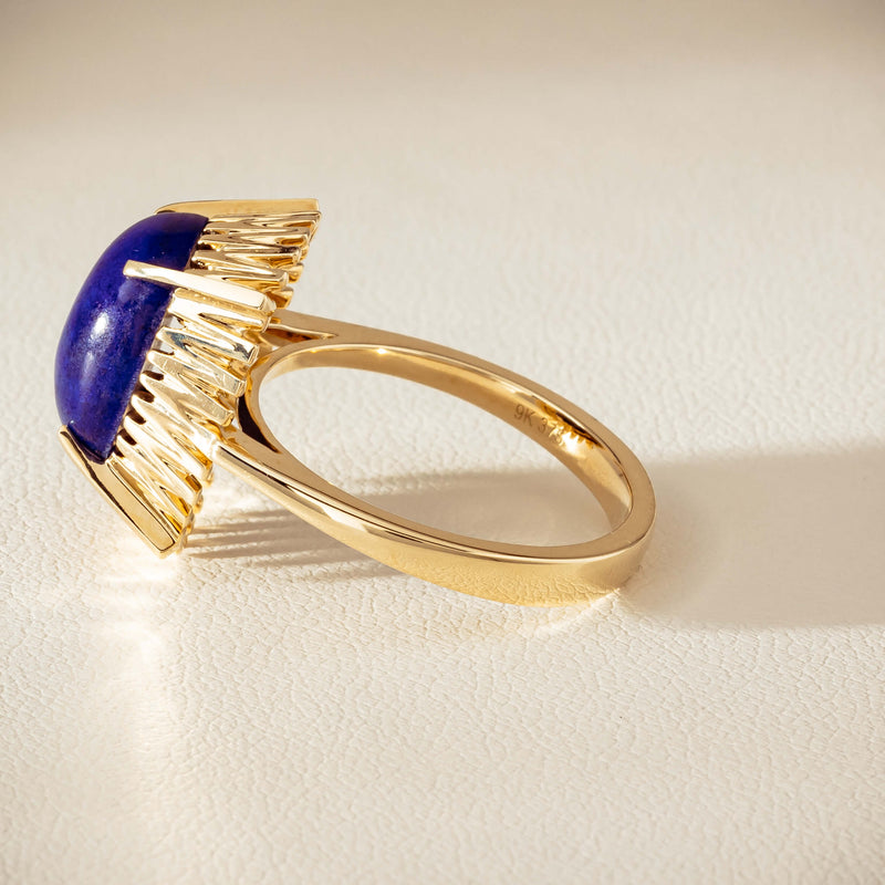 9ct Yellow Gold Lapis Meteor Ring - Ring - Walker & Hall