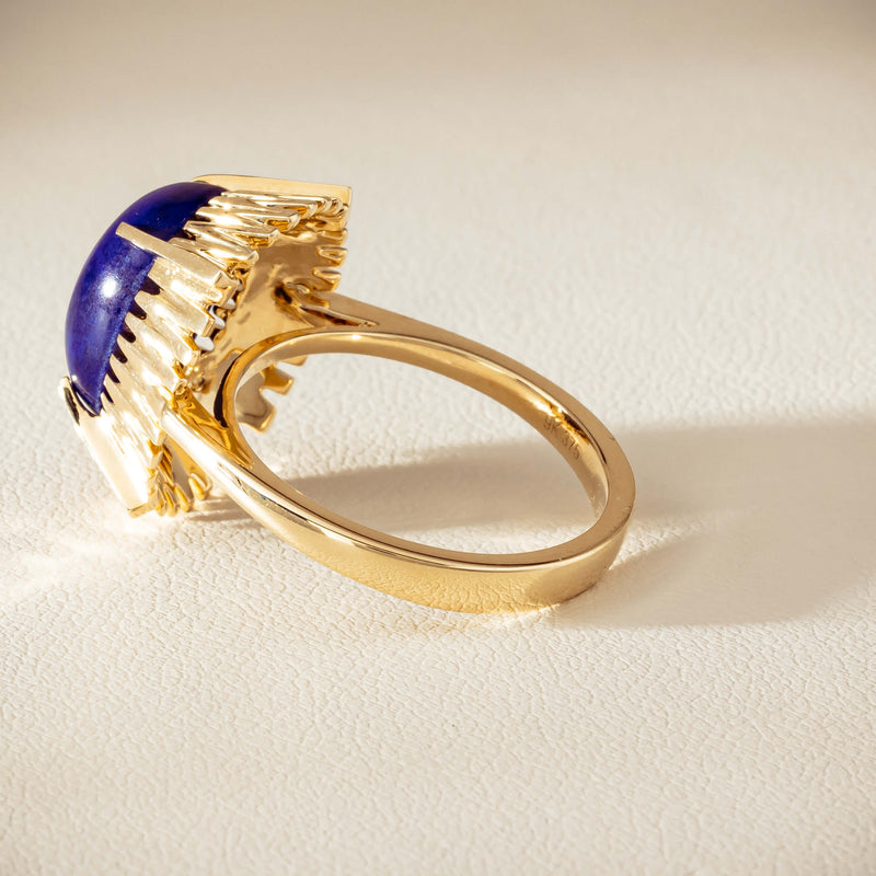 9ct Yellow Gold Lapis Meteor Ring - Ring - Walker & Hall