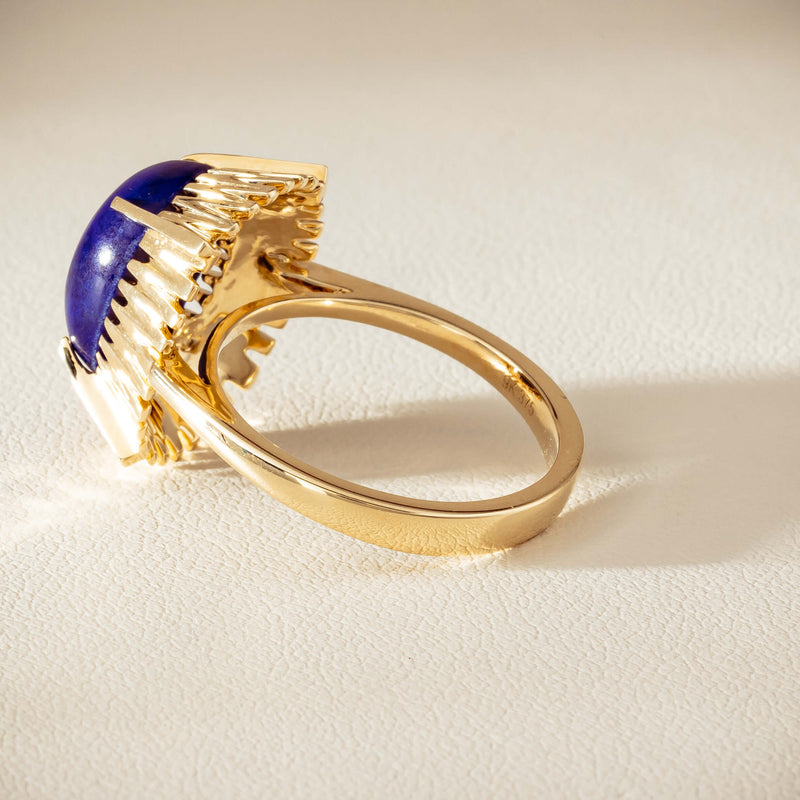 9ct Yellow Gold Lapis Meteor Ring - Ring - Walker & Hall