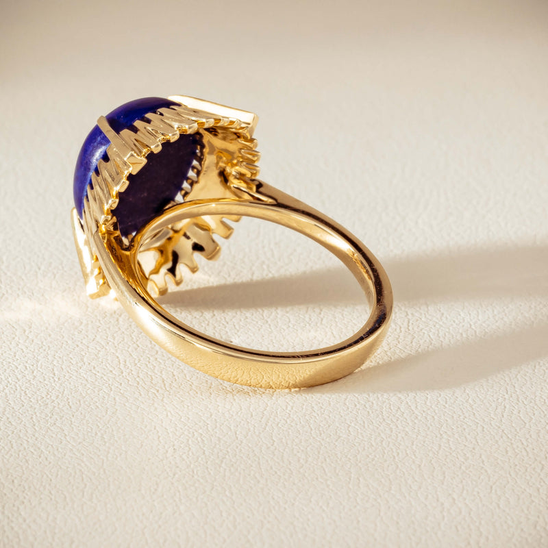 9ct Yellow Gold Lapis Meteor Ring - Ring - Walker & Hall