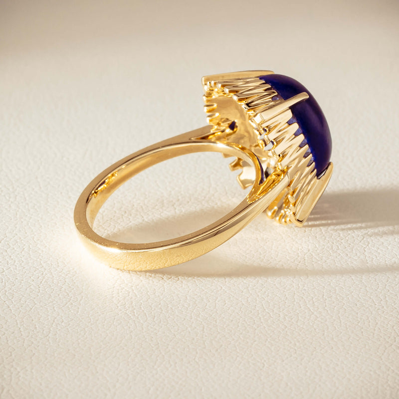 9ct Yellow Gold Lapis Meteor Ring - Ring - Walker & Hall